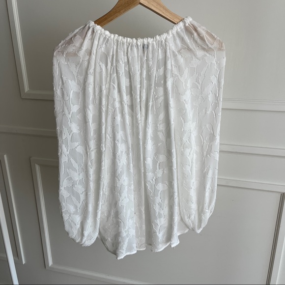 Sheer Blouse with Floral Applique - Picture 15 of 16